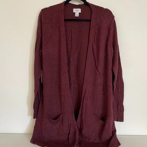 Lightweight Maroon Cardigan with Pockets